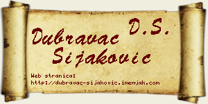 Dubravac Šijaković vizit kartica